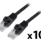 Patch cord U/UTP 5e 0,25m 26AWG CCA PVC negru