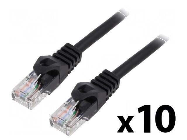 Patch cord U/UTP 5e 0,25m 26AWG CCA PVC negru
