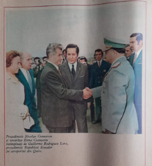 1974 Reclamă Ceausescu in Ecuador cu Guillermo Lara comunism, epoca aur, 24 x 20 foto