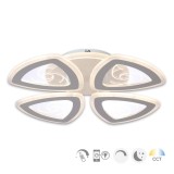 Plafoniera LED inteligenta Whizz PL4 KL151056, 103 W, 8500 lm, lumina calda / neutra / rece, dimabil, cu telecomanda, alb
