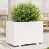 Cumpara ieftin Jardinieră de grădină, alb, 70x40x49,5 cm, lemn masiv de pin