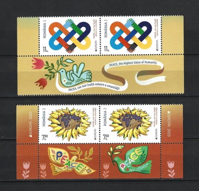 ROMANIA 2023 - EUROPA - PACEA, 2 SERII DIN MINICOALA, MNH - LP 2416 foto