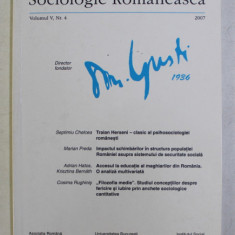 SOCIOLOGIE ROMANEASCA , REVISTA , VOLUMUL V , NR. 4 , 2007