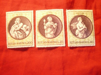 Serie San Marino 1969 - Craciunul , 3 valori foto