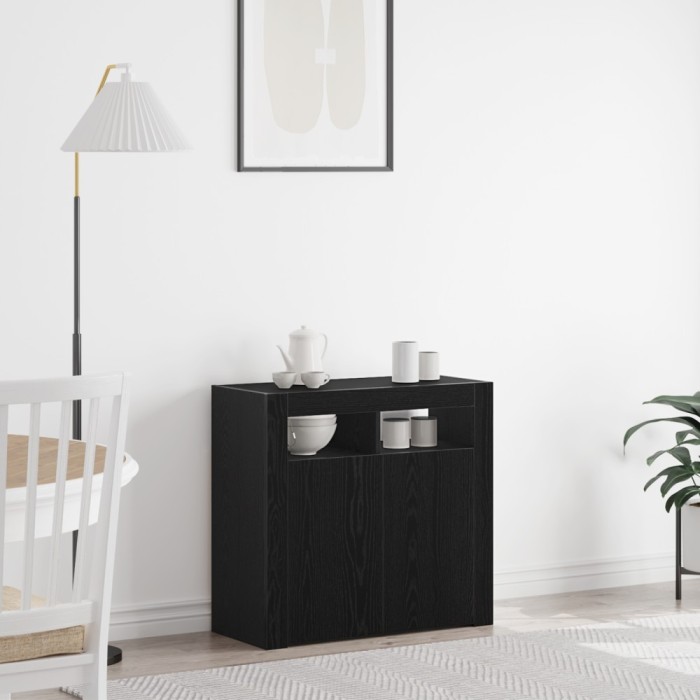 vidaXL Bufet Negru 80 x 35 x 75 cm Lemn compozit