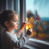 Decor fereastra Halloween - palarie de vrajitoare - 4 culori - cu pensula