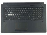 Carcasa superioara cu tastatura palmrest Laptop Gaming, Asus, Tuf A17 FA706II, FA706IH, FA706II-1A, 3YBKYKSJN00, 90NR03P1-R31UI0, iluminata RGB, layou