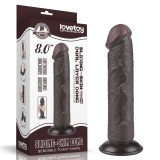 Dildo Dubla Densitate cu ventuza si strat dublu glisant de 20cm, Negru