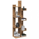 Gossi biblioteca, stejar artizanal, 48x25,5x140 cm, lemn prelucrat