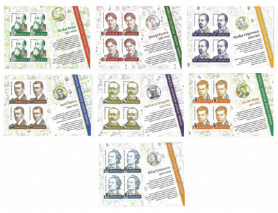 Romania, LP 1932c/2012, Portretele bancnotelor, minicoli de 4 timbre, MNH foto