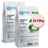 Alleva HOLISTIC dog pește de ocean, pentru cățeluși, mediu 2 x 12 kg