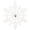 Decoratiune brad fulg de zapada cu cristal, set 2 bucati, 12cm, alb