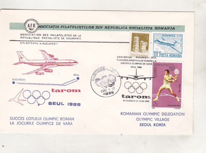 bnk fil Plic ocazional JO Seul 1988 - zbor special TAROM