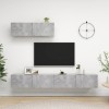 Gossi set de dulapuri tv, 3 piese, gri beton, lemn prelucrat