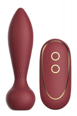 Dop Anal Romy Romance Remote Control 10 Moduri Vibratii Silicon USB Rosu 8.4 cm foto