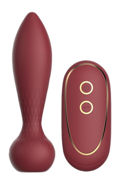 Dop Anal Romy Romance Remote Control 10 Moduri Vibratii Silicon USB Rosu 8.4 cm