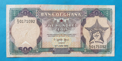 500 Cedis 1994 Ghana - Bancnota SUPERBA - UNC foto