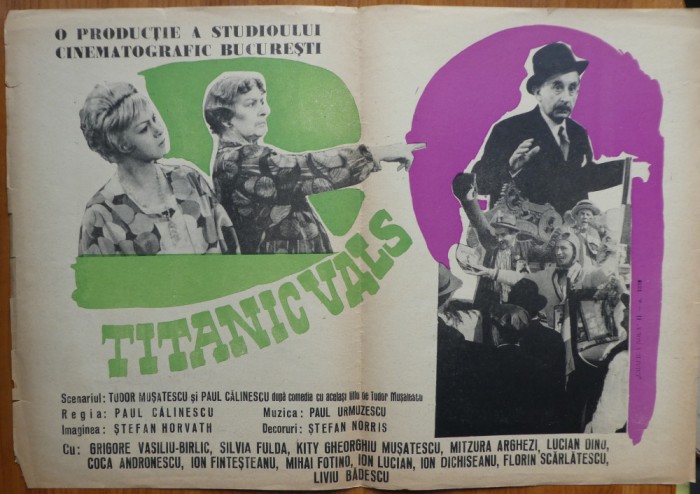 Afisul filmului Titanic Vals din 1962, Grigore Vasiliu Birlic, Coca Andronescu