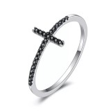 Inel din argint Faith Cross black Arg134A, Argintboutique