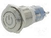 Intrerupator anti-vandalism, ON-(ON), &amp;Oslash;16mm, ONPOW, LAS2GQF-11DT/B/24V/S foto