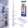 Organizator baie, raft de baie de tip &quot;coltar&quot; cu brat telescopic, cu 4 etajere, AVEX
