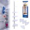 Organizator baie, raft de baie de tip &quot;coltar&quot; cu brat telescopic, cu 4 etajere