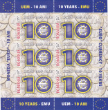 ROMANIA 2009 - 10 ANI DE LA INTRODUCEREA EURO -MINICOALA - LP 1825, Istorie, Nestampilat