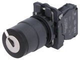 Comutator rotativ cu cheie 22mm 2 NO negru XB5AG21