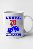 Cana alba personalizata Level 20 unlocked, INOVATIX&reg;. 330ml, Oem