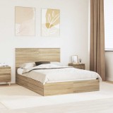 Cumpara ieftin Pat cu storage Stejar Sonoma 140 x 200 cm Lemn prelucrat