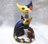 BIBELOU FIGURINA PORTELAN GOEBEL DESIGN ROSINA WACHTMEISTER - PISICI ANGELO &amp; ANGELINA 21 CM