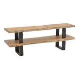 Cumpara ieftin Comoda TV Lemn Masiv Acacia Naturala 140x40x52 cm Fuji Pako World. Mobilier Living, Suport TV, Design Modern si Elegant