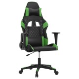 Cumpara ieftin Scaun de gaming de masaj, negru si verde, piele ecologica