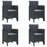 VidaXL Scaun pentru Grădină 4 pcs Antracit Dimensiune: 53 x 49 x 85 cm 847470