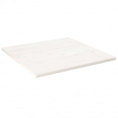 vidaXL Blat de masă, alb, 80x80x2,5 cm, lemn masiv de pin, pătrat