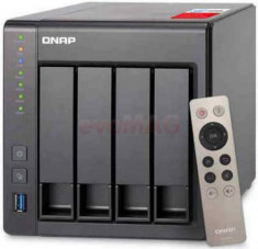 NAS Qnap TS-451+-2G, 4 Bay-uri, Gigabit, Quad Core, 2000 up to 2420 MHz, 2GB DDR3 (Negru) foto