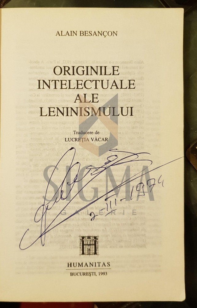 ORIGINILE INTELECTUALE ALE LENINISMULUI - ALAIN BESANCON, Humanitas |  Okazii.ro