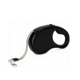 Lesa retractabila pentru caini Nunbell, franare si blocare cu o singura mana, ABS/Nylon, 5 m, Negru