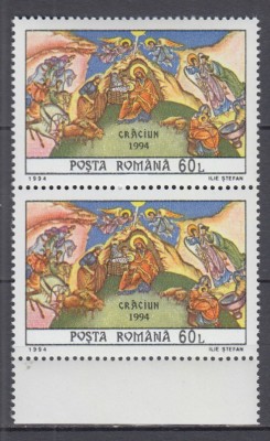 ROMANIA 1994 LP 1363 CRACIUN PERECHE MNH foto