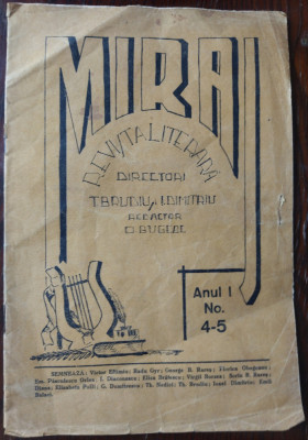 REVISTA LITERARA MIRAJ[an 1 no.4-5/1933:Theodor Brudiu/Ionel Dimitriu/Radu Gyr+] foto