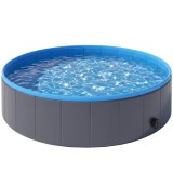 PawHut Piscină pliabilă pentru c&acirc;ini pentru rase mari și medii, cu fund anti-alunecare pentru rațe, interior și exterior, 120x30cm | Aosom Romania
