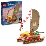 LEGO Disney Moana: Canoea de Aventură 43270, Set Construcție cu Minifigurine și Pua, 6+