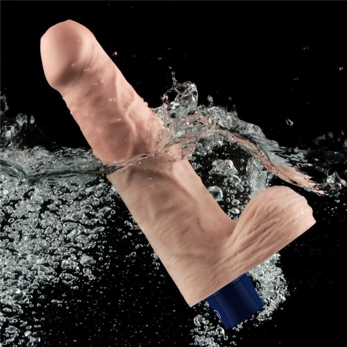 Vibrator Realistic Cu Testicule Real Softee, Natural, 23 cm
