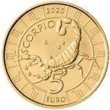 !!! RARR : SAN MARINO - 5 EURO 2020 , ZODIA SCORPION - KM NEW - UNC, Europa