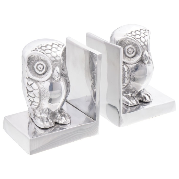vidaXL Suporturi cărți 2 buc., argintiu, 7x9x11 cm, aluminiu, bufniță