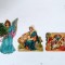 Lot 3 icoane carton in relief, inger, maica cu pruncul, nasterea domnului