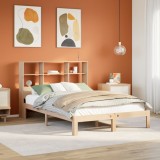 VidaXL Pat cu bibliotecă fără saltea, 120x200 cm, lemn masiv de pin