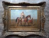 Emil Volkers, tablou vechi romanesc, &quot;Musceleanca la fantana&quot;, pictorul familiei regale, secol 19, Scene gen, Ulei, Realism