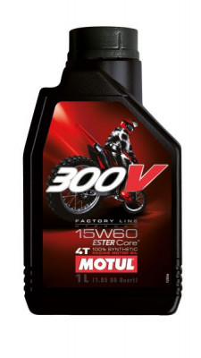 (PL) Ulei de motor 4T 4T MOTUL 300V OFF ROAD SAE 15W60 1L depășește Jaso Ma2 ester sintetic foto