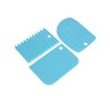 Set 3 spatule pentru aluat si decor prajituri, plastic, albastru, Oem